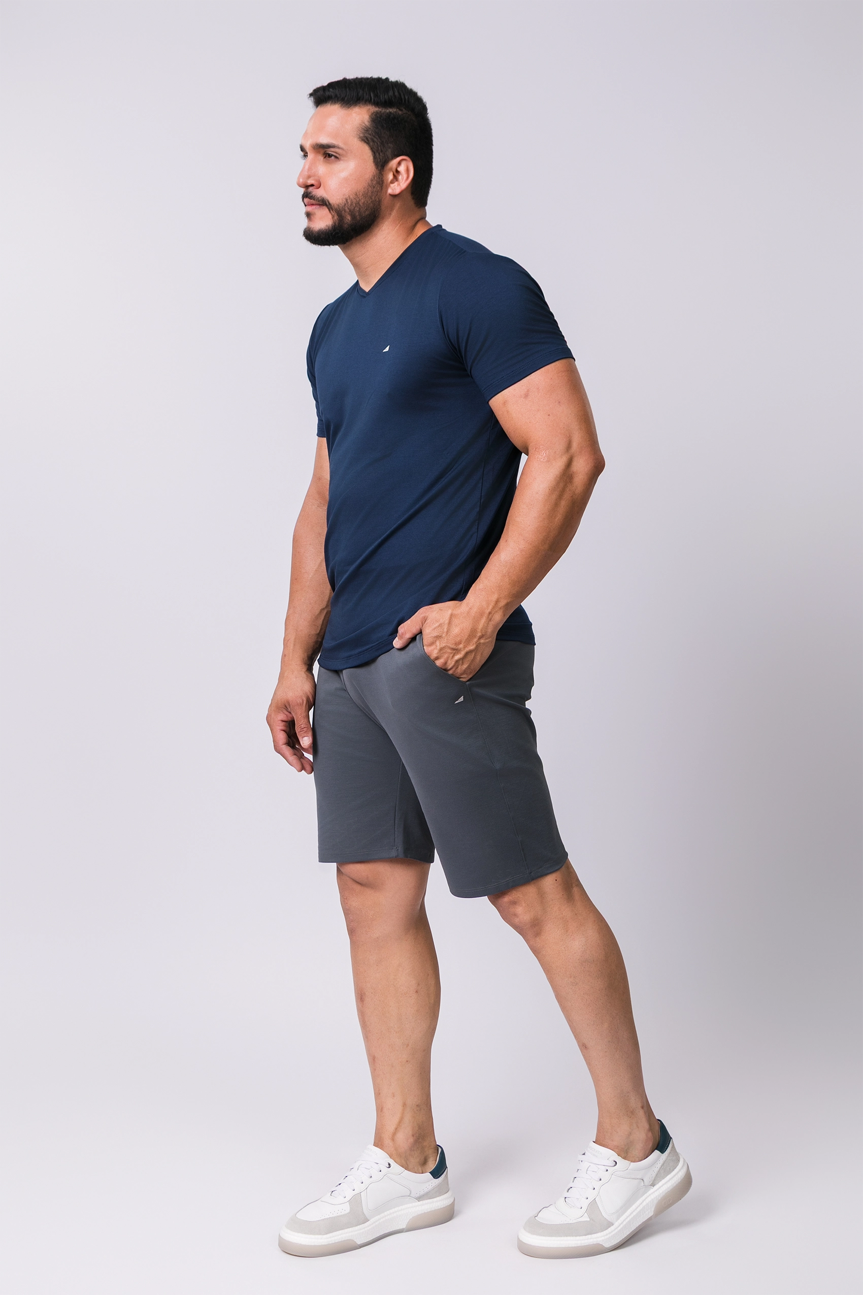 Camiseta Gola V Casual Tecido Modal Smart High