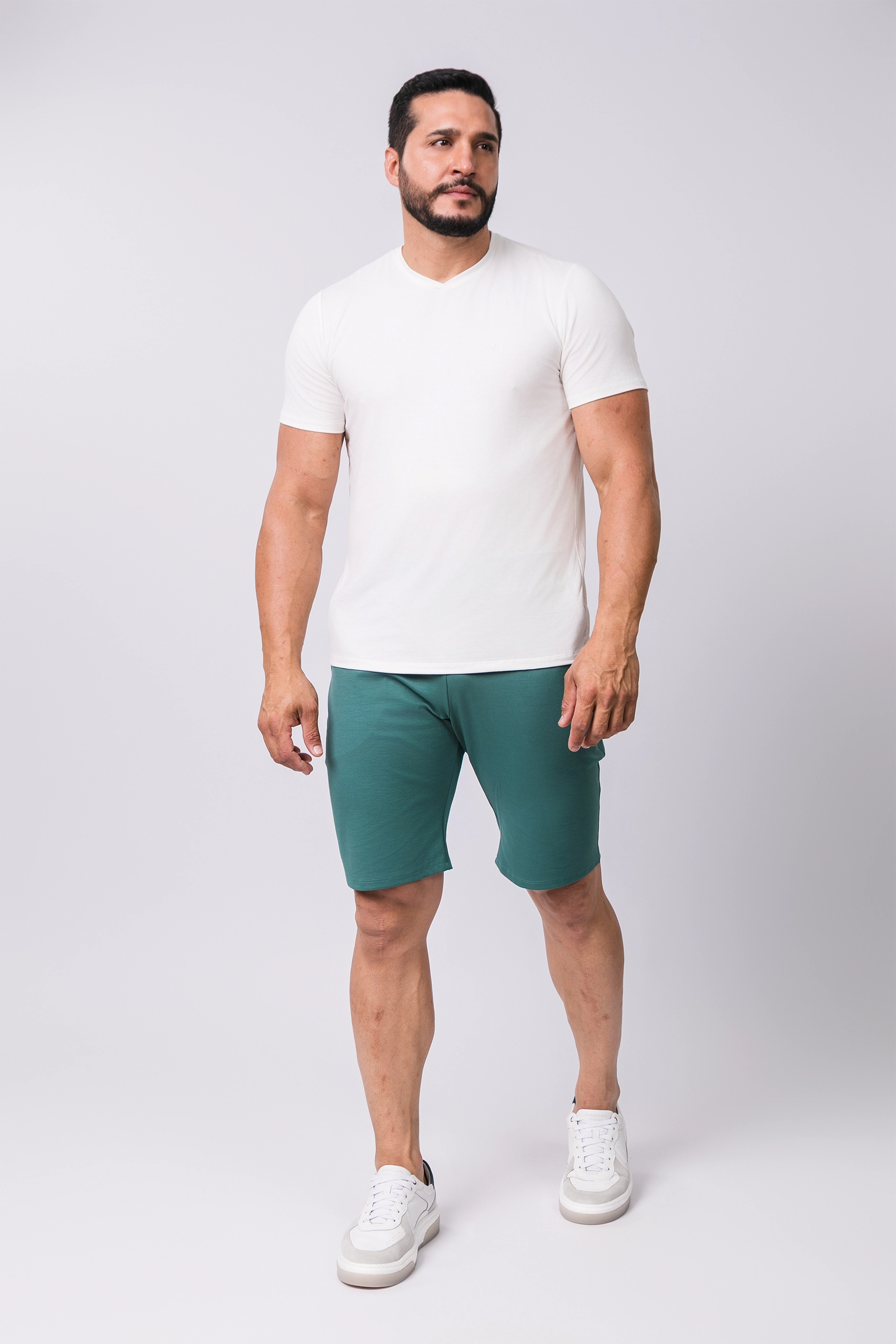 Camiseta Gola V Casual Tecido Modal Smart High