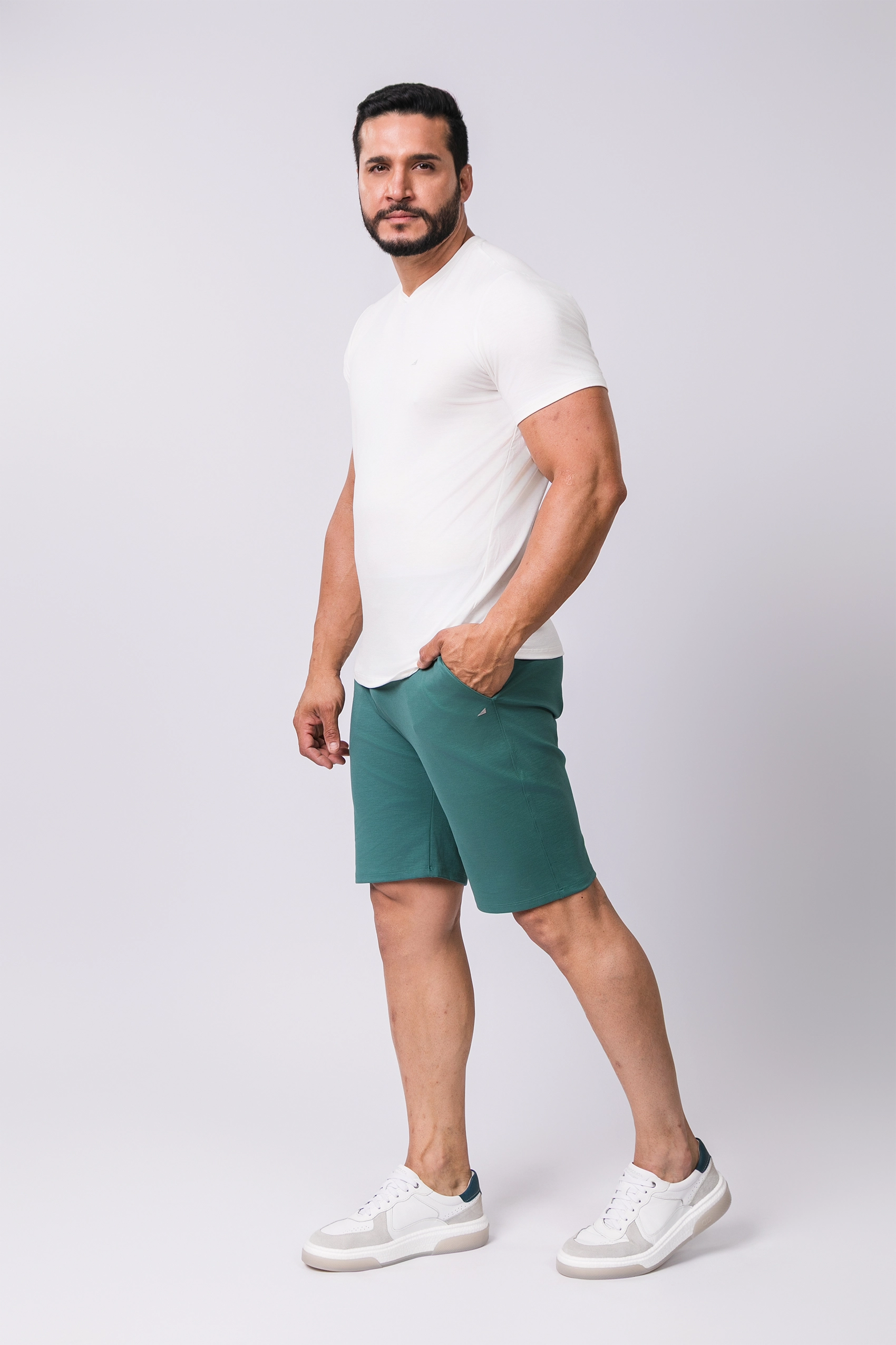 Camiseta Gola V Casual Tecido Modal Smart High