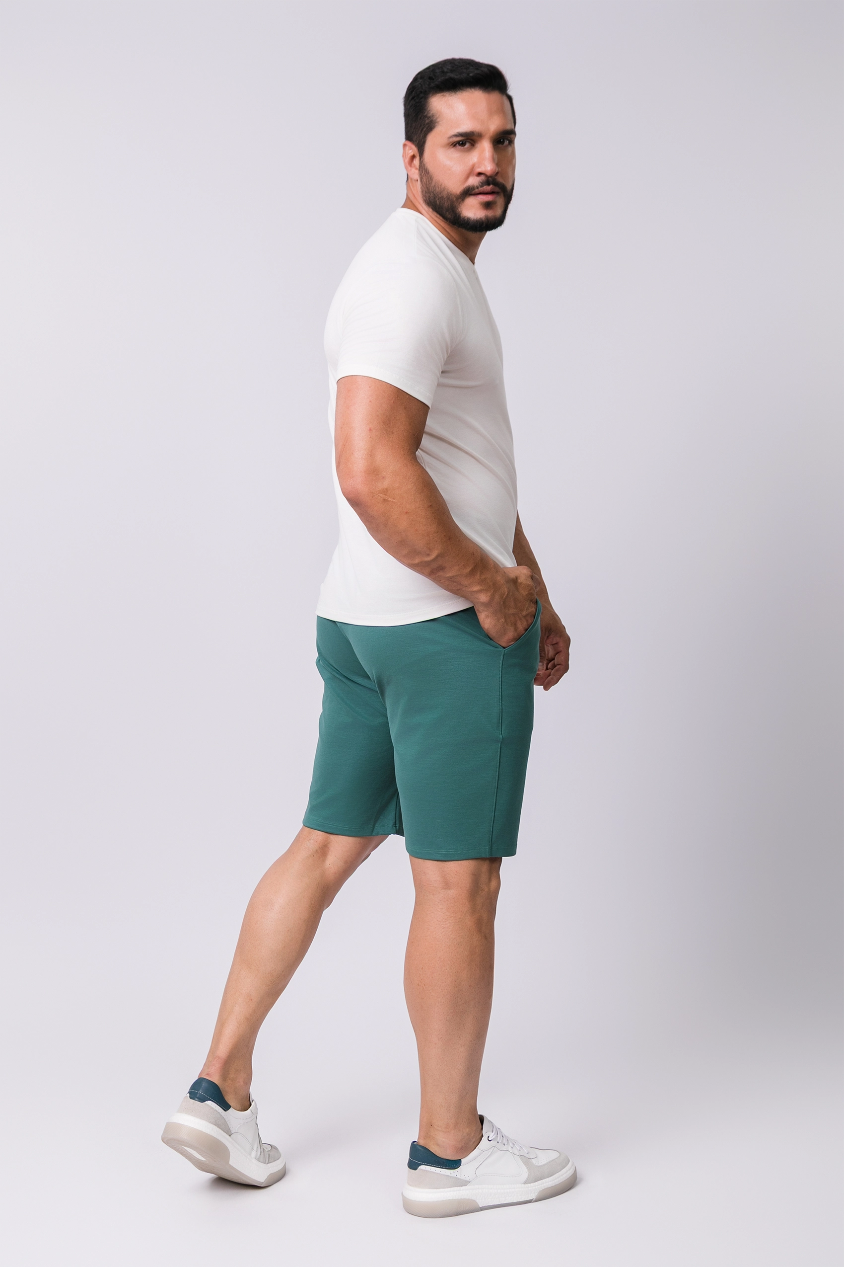 Camiseta Gola V Casual Tecido Modal Smart High