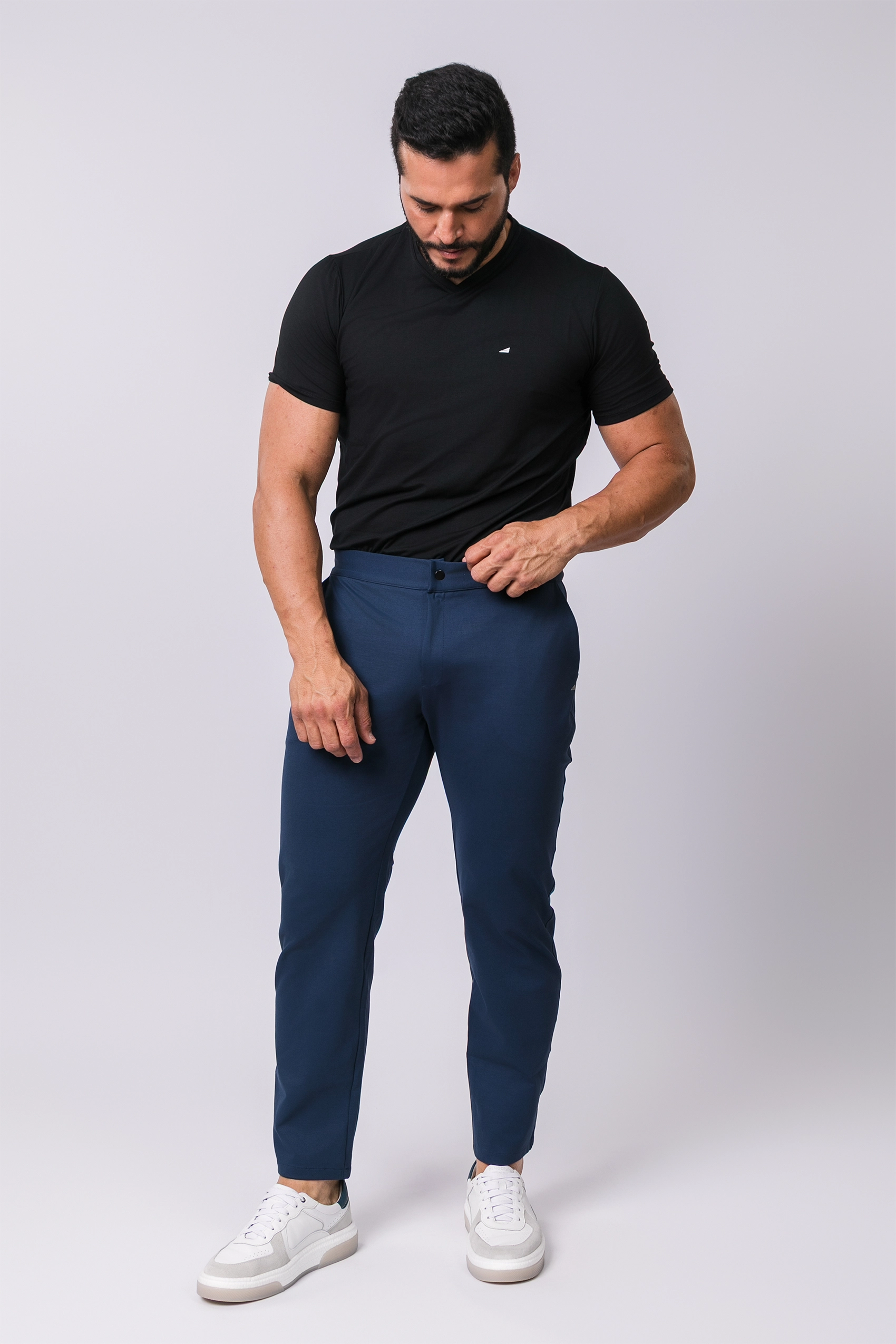 Camiseta Gola V Casual Tecido Modal Smart High