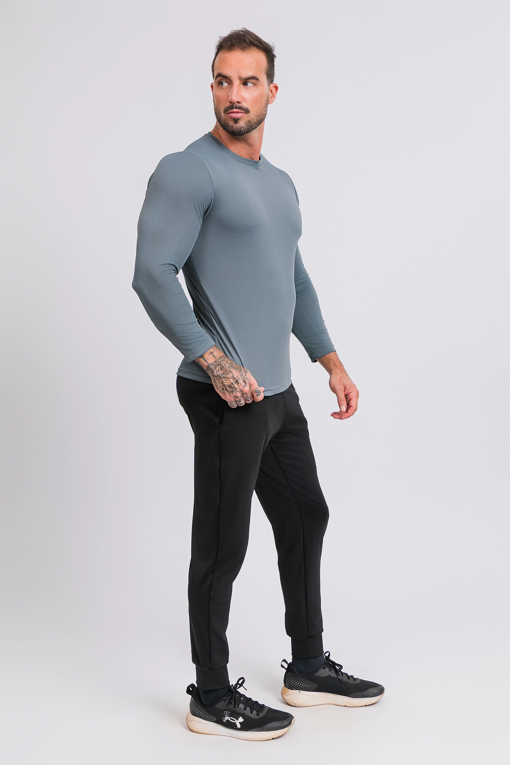 Camiseta Manga Longa Active Tecido Micro Delfos