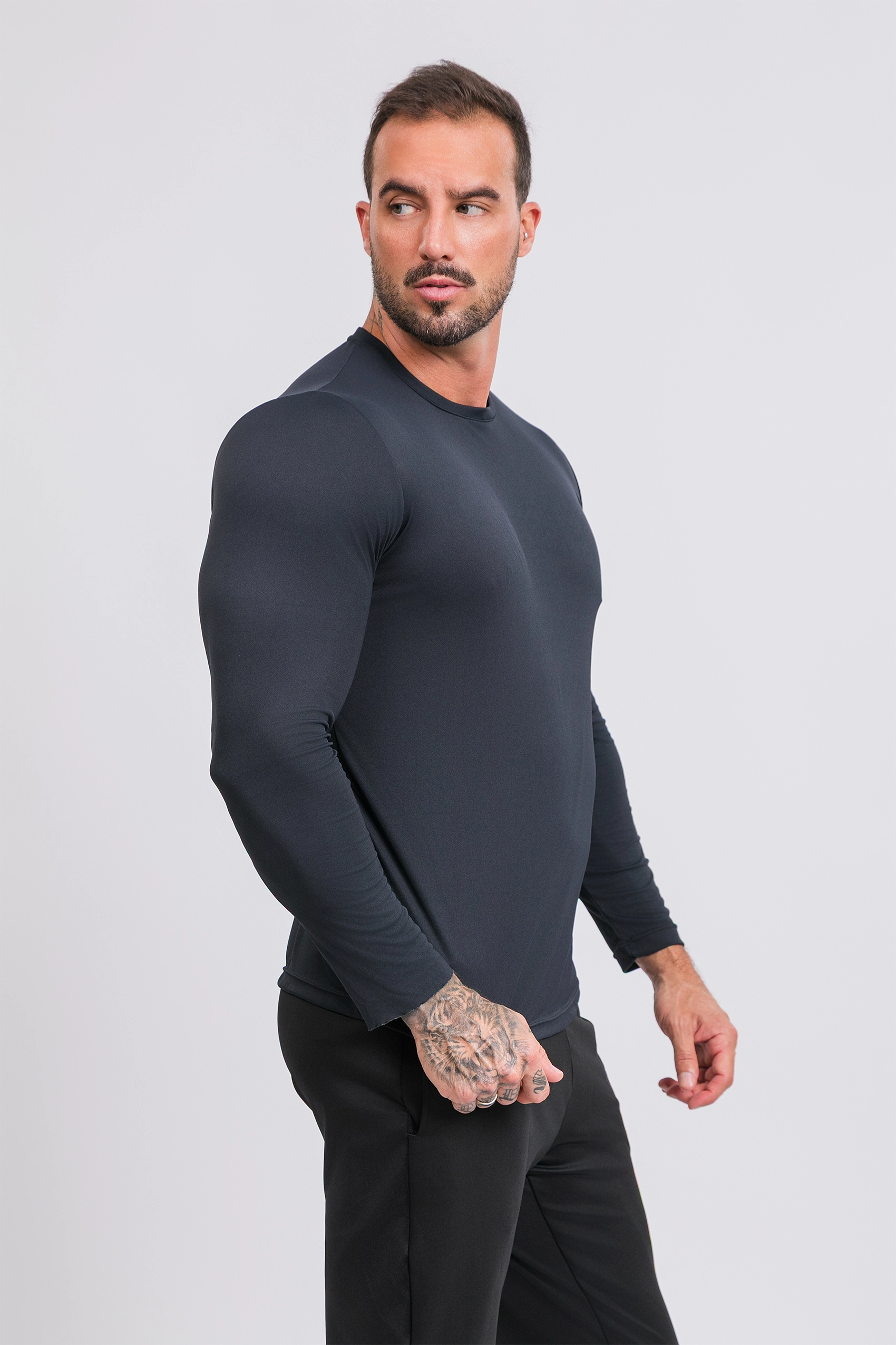 Camiseta Manga Longa Active Tecido Micro Delfos